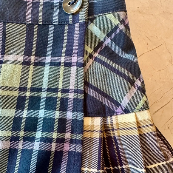 NWOT Urban Outfitters Plaid Wrap Skirt Blue-Green Pleated Mini M Never Worn $68 - Picture 6 of 8